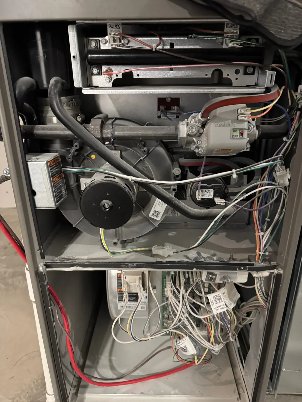 Before furnace component cleaning in Calgary